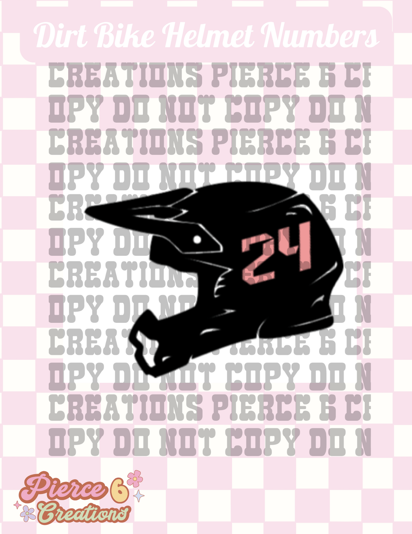 Dirt Bike Helmet Number Cardstock