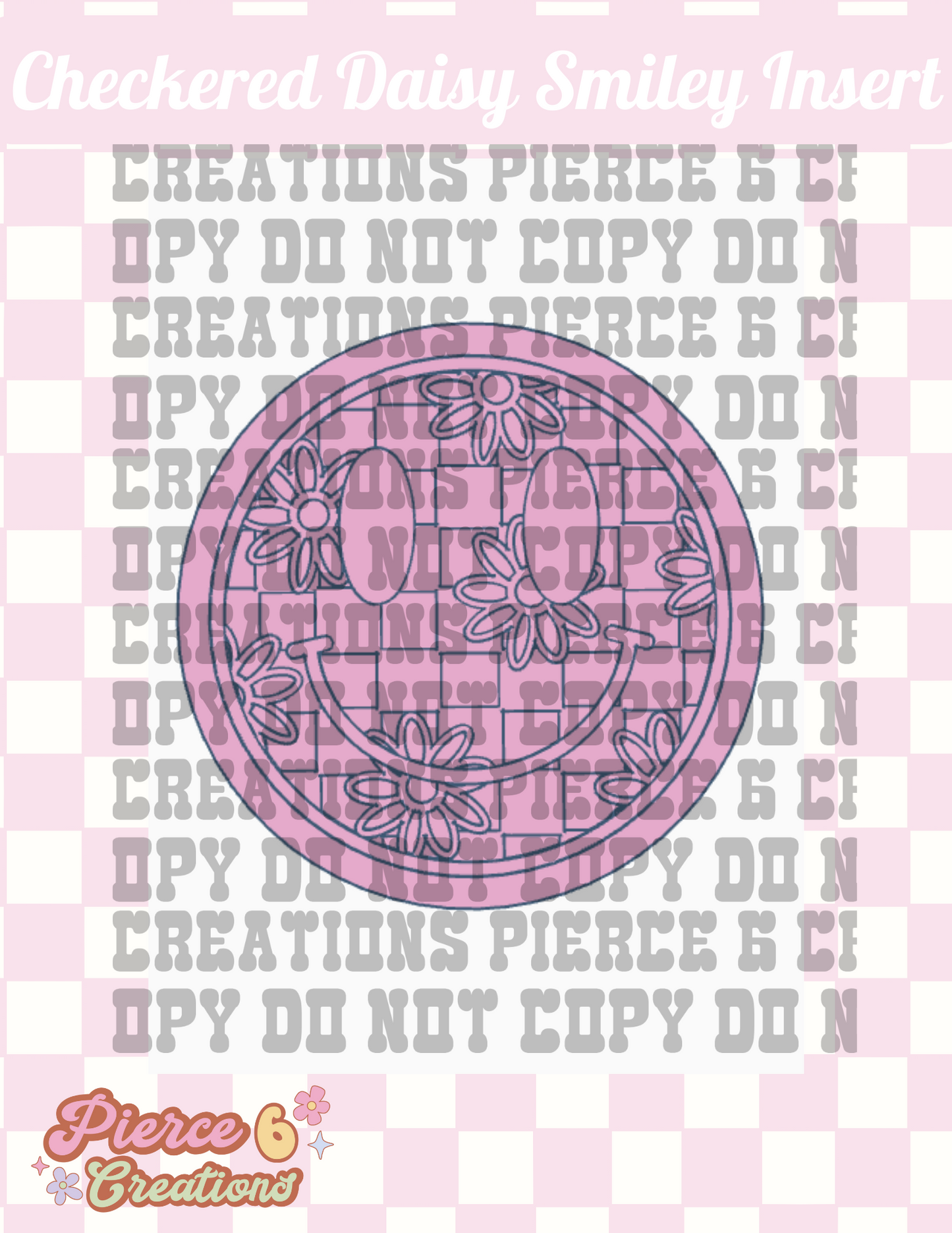 Checkered Daisy Smiley Insert