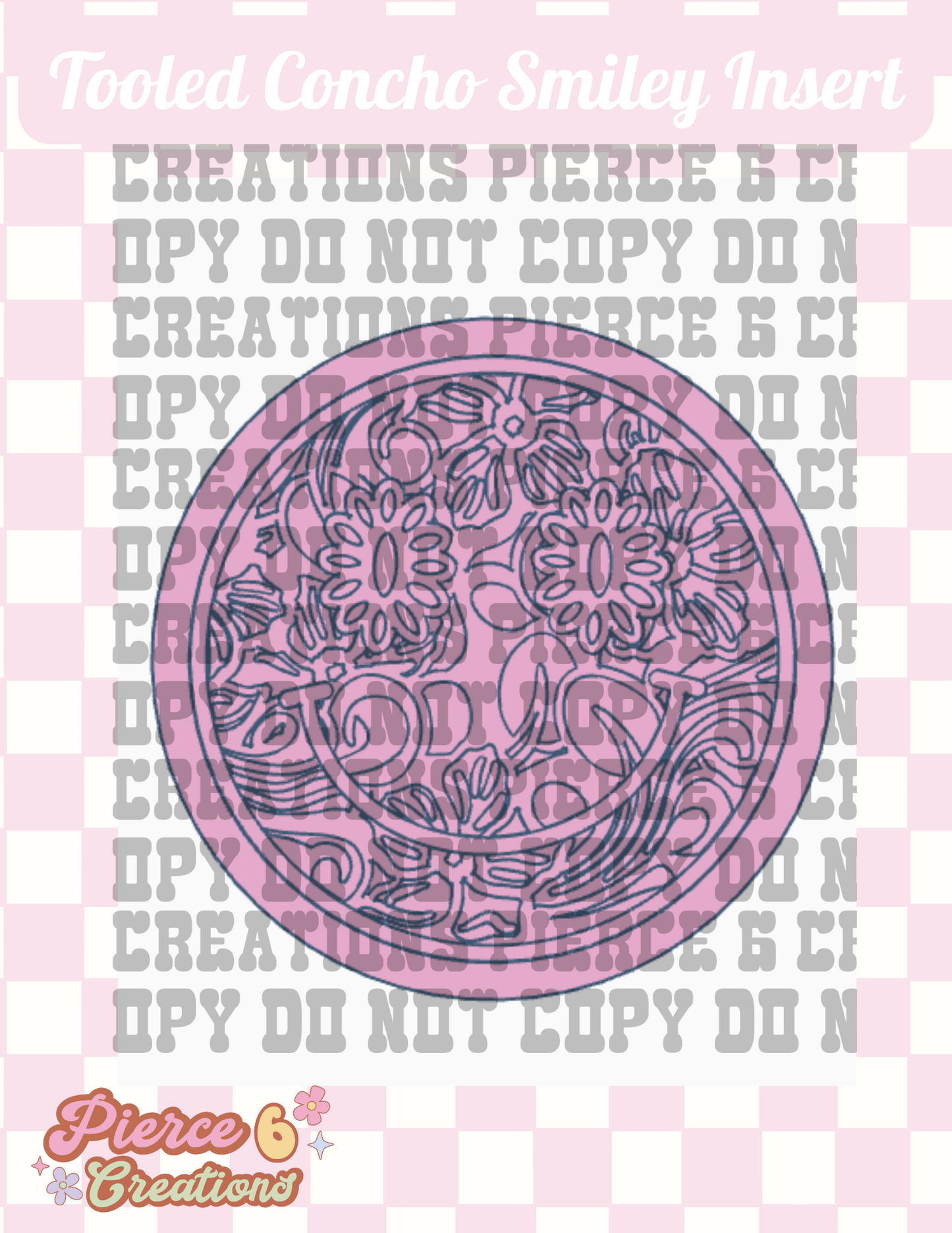 Exclusive Tooled Concho Smiley Insert