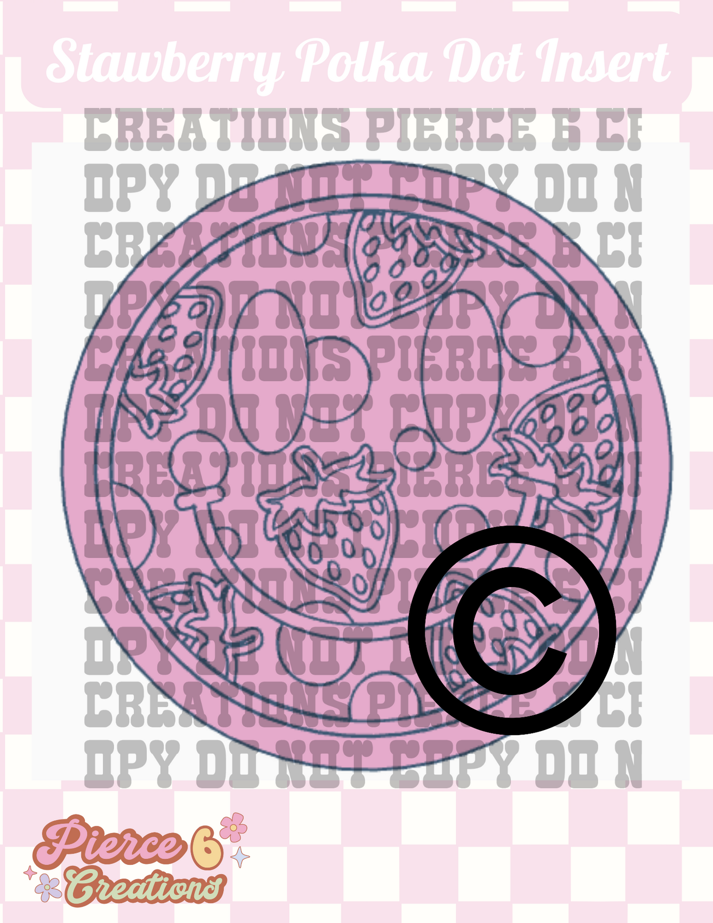Strawberry Polka Dot Smiley Insert