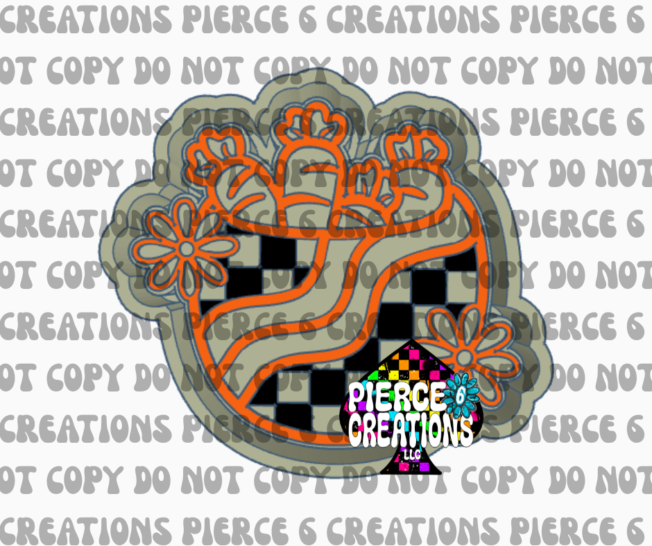 Checkered Pot of Carrots Mold