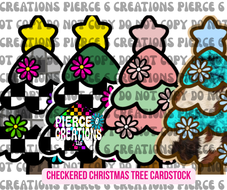 CHECKERED CHRISTMAS TREE CARDSTOCK
