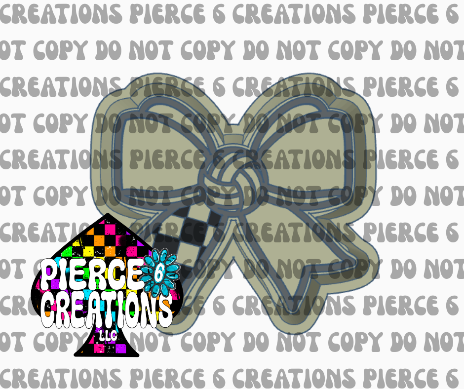 Volleyball Checkered Bow Mold