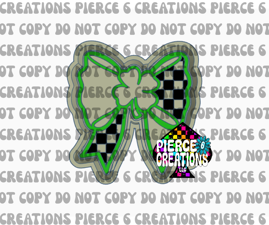 Checkered Shamrock Bow Mold