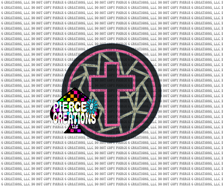 Stained Glass Cross Circle Insert