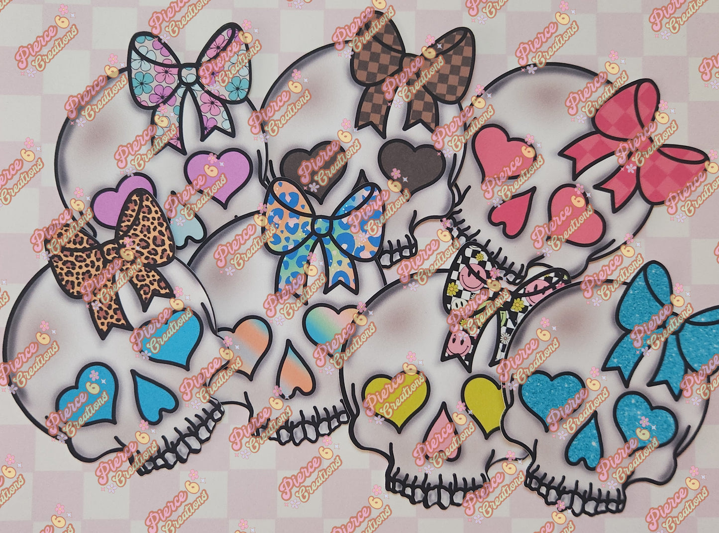 Skull with Bow Cardstock