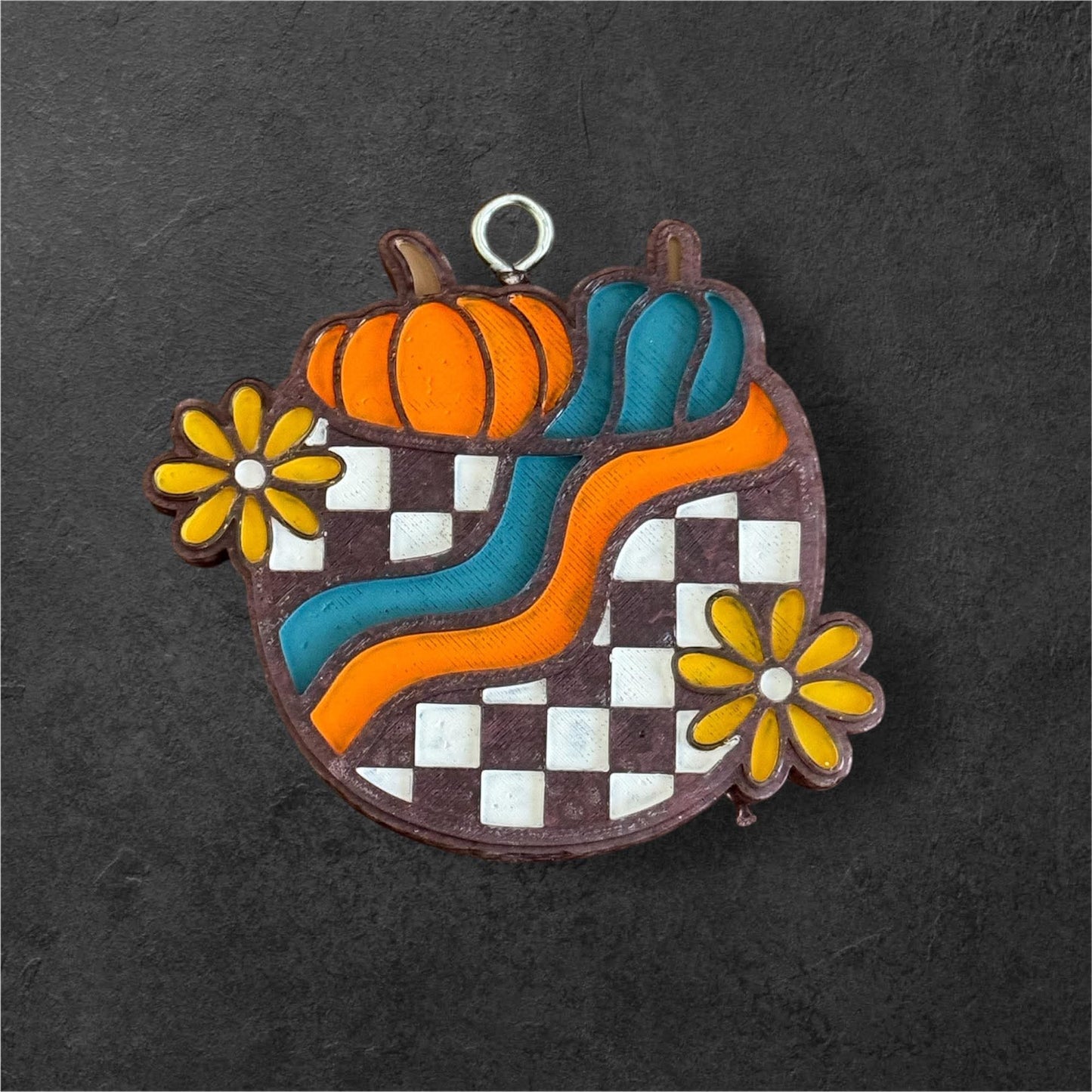 Checkered Pot of Pumpkins Mold