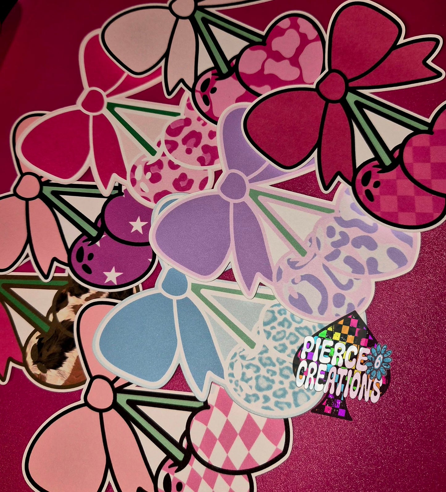 Leopard Print Cherries Cardstock