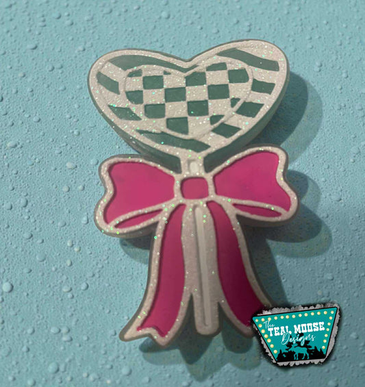 CHECKERED HEART LOLLIPOP INSERT