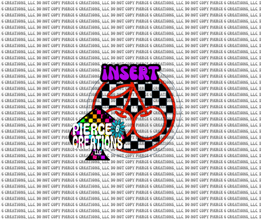 Checkered Cherry Circle Insert