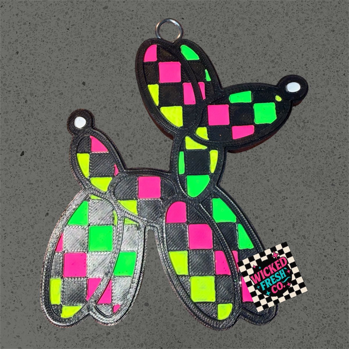 Checkered Balloon Dog Insert