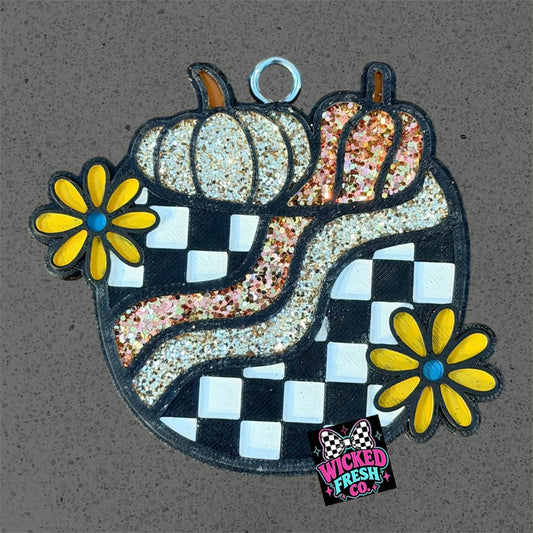 Checkered Pot of Pumpkins Mold