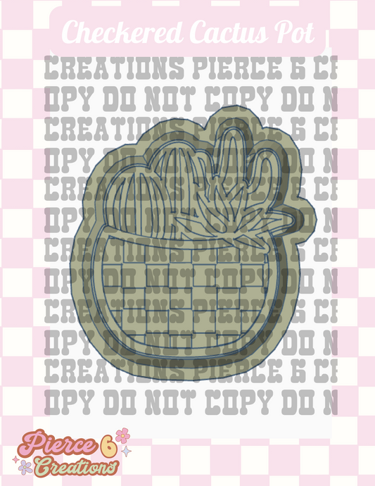 Checkered Cactus Pot Mold