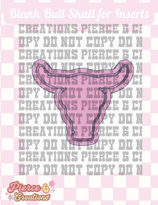 Blank Bull Skull for Inserts