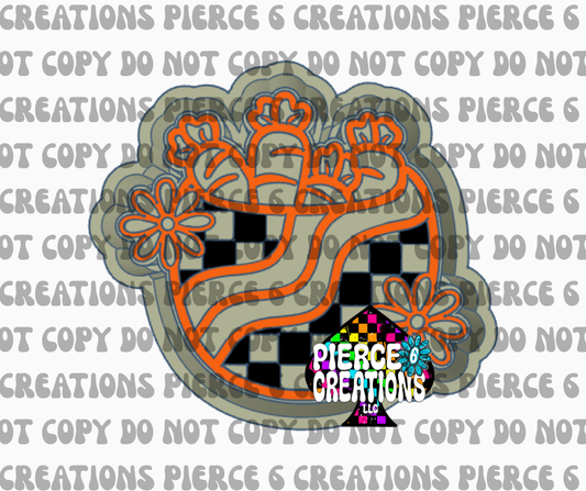 Checkered Pot of Carrots Mold