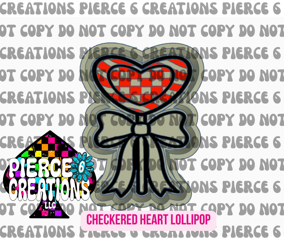 CHECKERED HEART LOLLIPOP INSERT