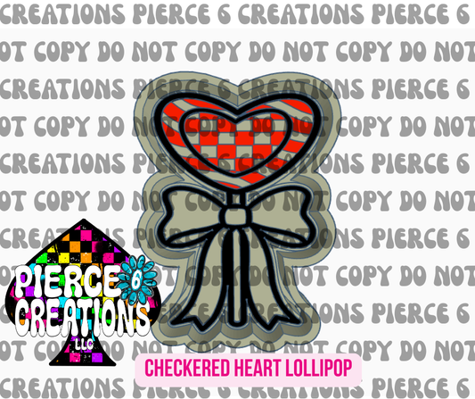 CHECKERED HEART LOLLIPOP INSERT