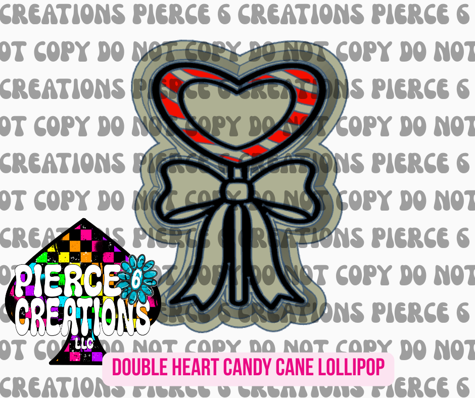 DOUBLE HEART CANDY CANE LOLLIPOP INSERT