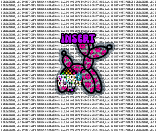 Floral Balloon Dog Insert