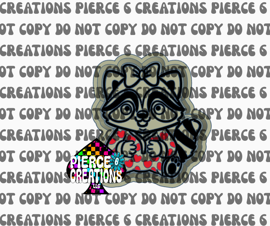 Raccoon Heart Onesie Mold