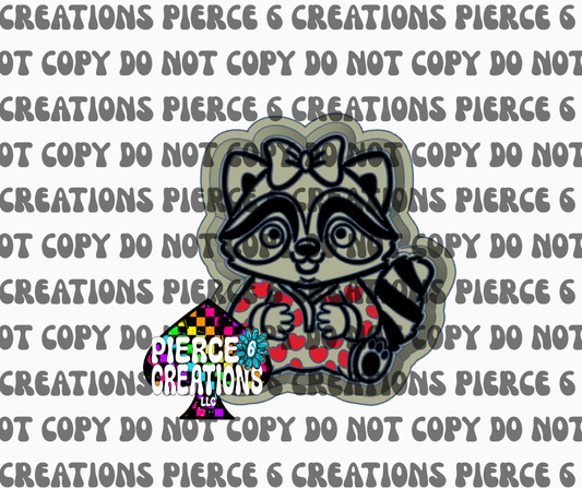 Raccoon Heart Onesie Mold