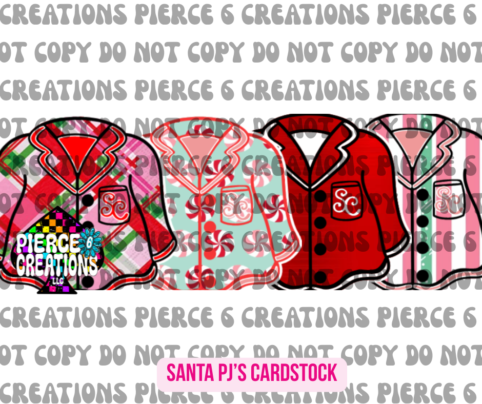 SANTA PJ'S CARDSTOCK