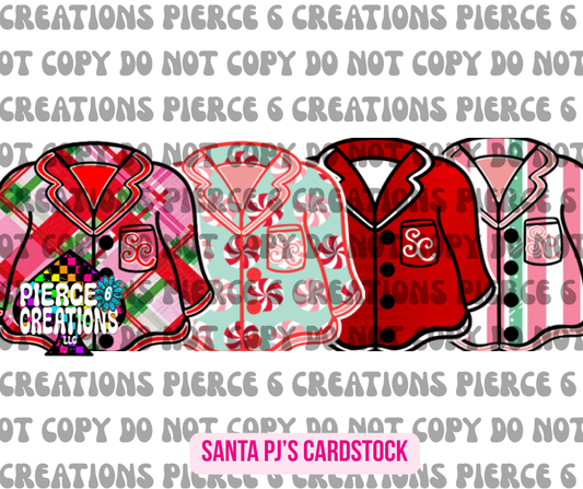 SANTA PJ'S CARDSTOCK