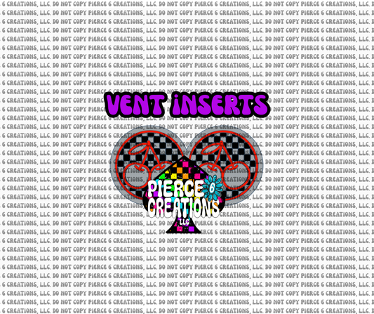 Checkered Cherry Circle Vent Inserts
