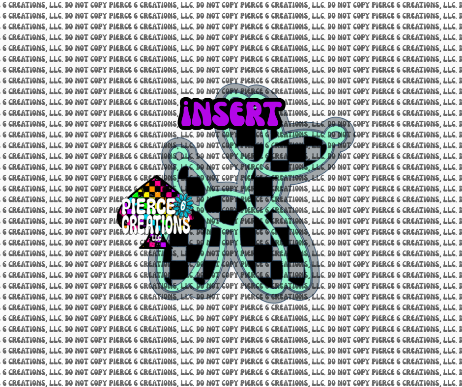 Checkered Balloon Dog Insert