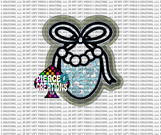 Pearl Lace Egg with Bow Mold