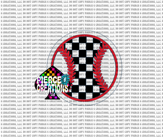 Checkered Baseball/Softball Circle Insert
