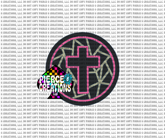 Stained Glass Cross Circle Insert