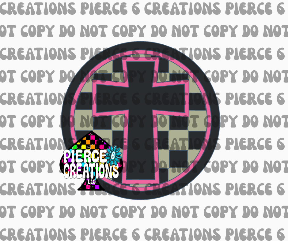 Checkered Cross Circle Insert