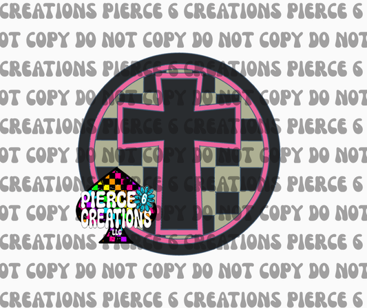 Checkered Cross Circle Insert