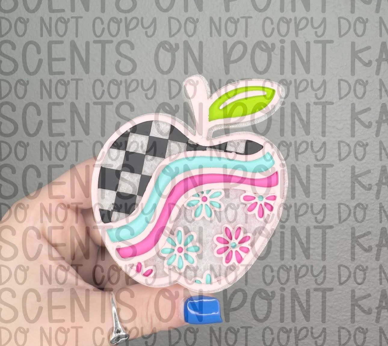 Checkered Floral Apple Mold