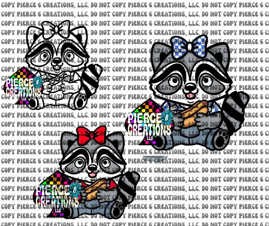 Hot Dog Raccoon Cardstock