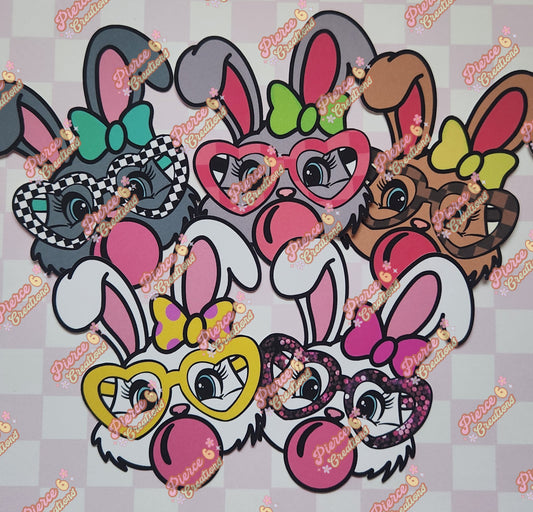 Bunny with Heart Glasses Cardstock