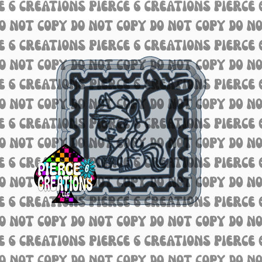 Unicorn with Santa Hat Stamp Mold