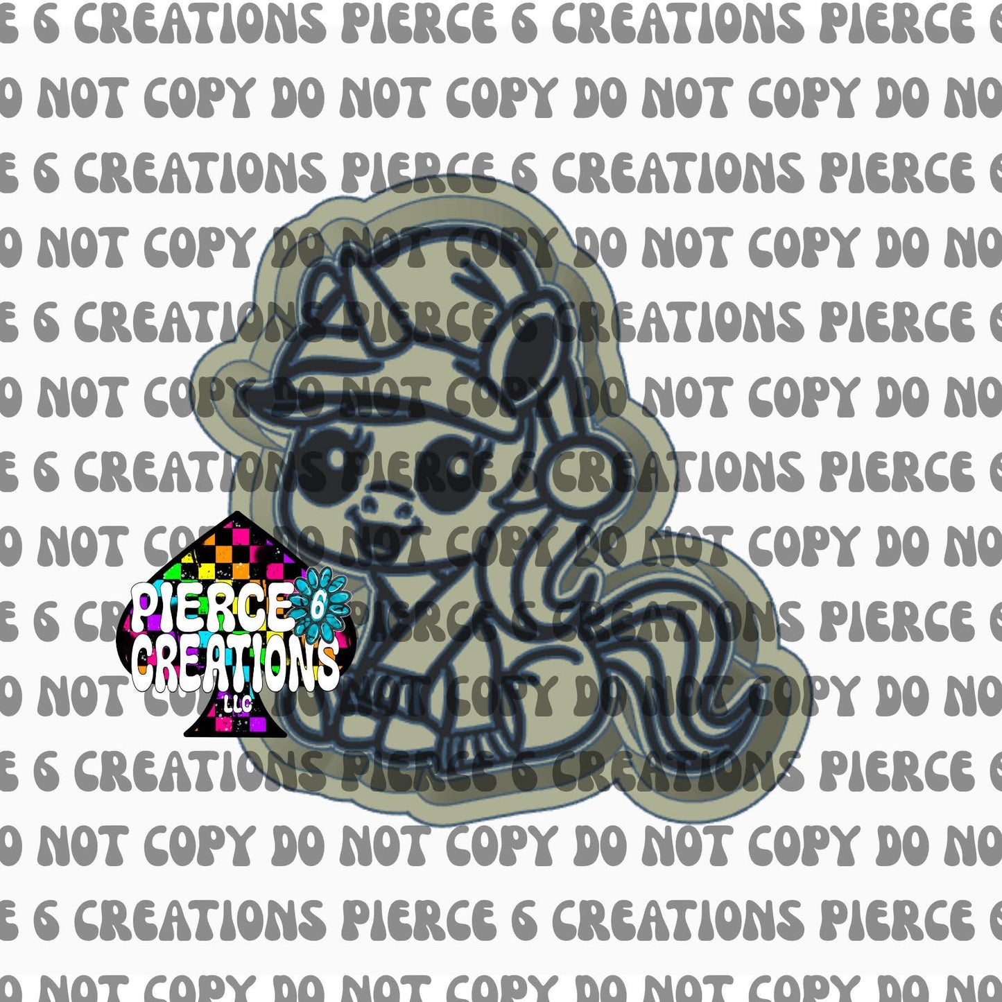 Unicorn with Santa Hat Mold