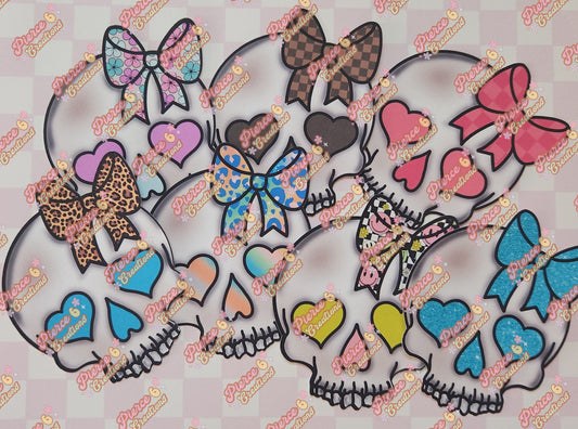 Skull with Bow Cardstock