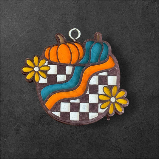 Checkered Pot of Pumpkins Mold